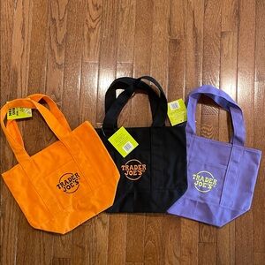 Set of 3 Trader Joe’s limited edition mini canvas tote bags